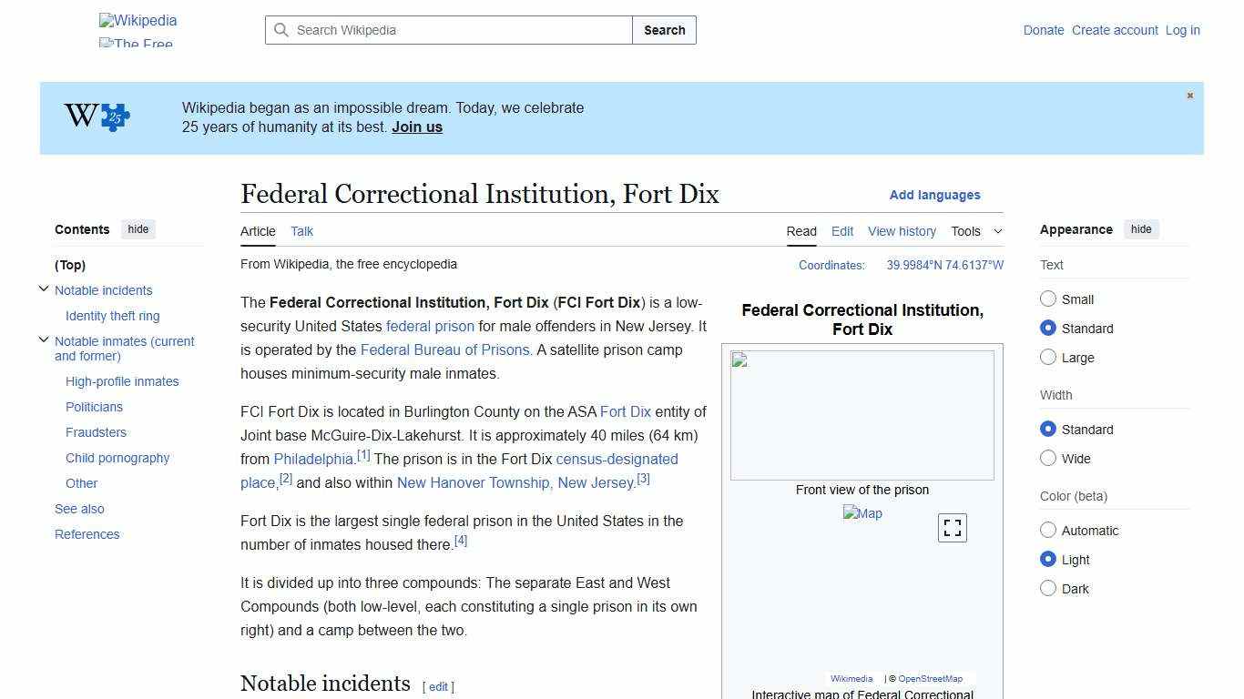 Federal Correctional Institution, Fort Dix - Wikipedia